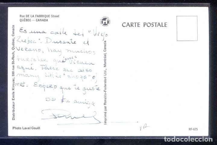 Postales: Canad&aacute;-QC. Quebec. *Rue De La Fabrique...* Escrita. - Foto 2