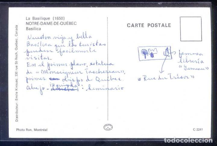 Postales: Canada. QC - Quebec. *La Basilique...* Escrita. - Foto 2