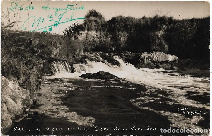 Postcards: ARGENTINA .-  SALTO DE AGUA EN LAS CASCADAS NECOCHEA .- FOTO ATENEO .- CIRCULADA