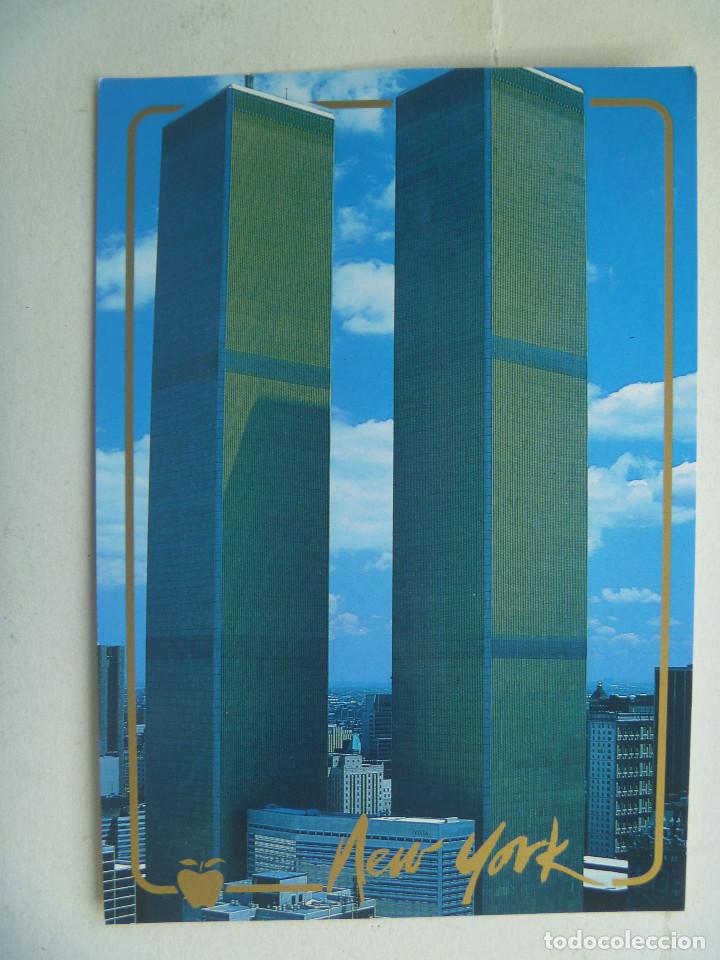 Cartes Postales: POSTAL DE NEW YORK CITY ( ESTADOS UNIDOS ) : LA MANZANA DE ORO , LAS TORRES GEMELAS