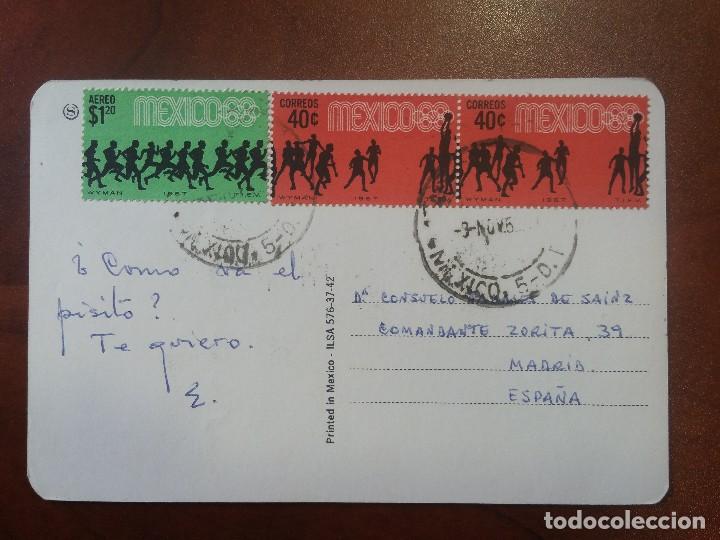 Postkarten: Postal Mexico D.F. Monumento de la Independencia .ILSA. Circulada. Con sellos de la Olimpiada Mexico
