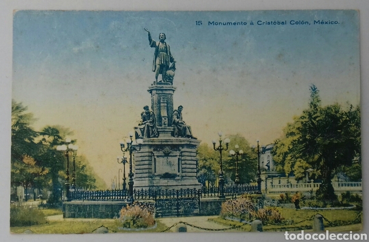 Postales: Mexico. Monumento a Cristobal Colon. 1910.