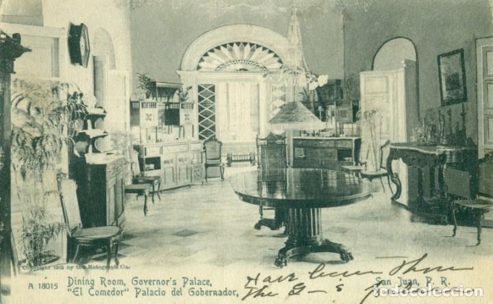 Cartoline: PUERTO RICO.PALACIO DEL GOBERNADOR. CAPIT&Aacute;N GENERAL. MILITAR ESPA&Ntilde;OL. HACIA 1900.