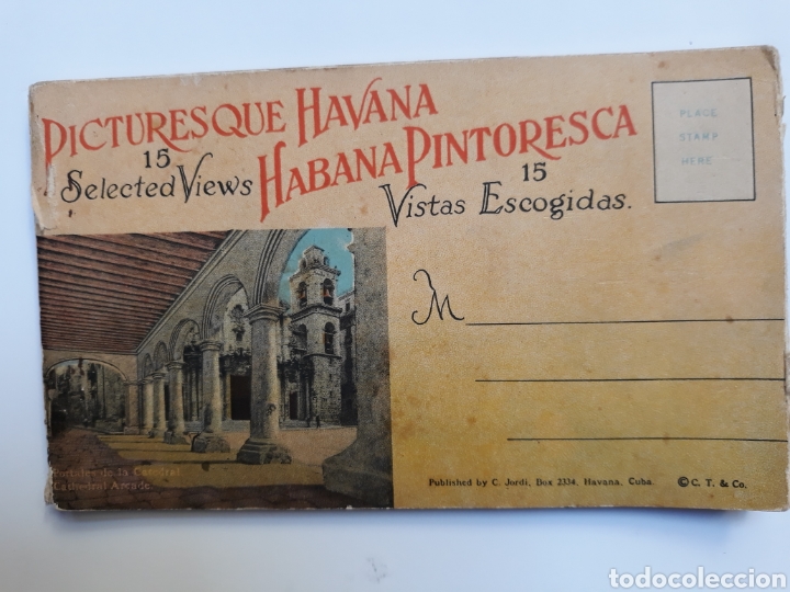 Postales: &Aacute;lbum libro acorde&oacute;n . Postales picturesque Havana Habana pintoresca 15 vistas escogidas. Solo conse
