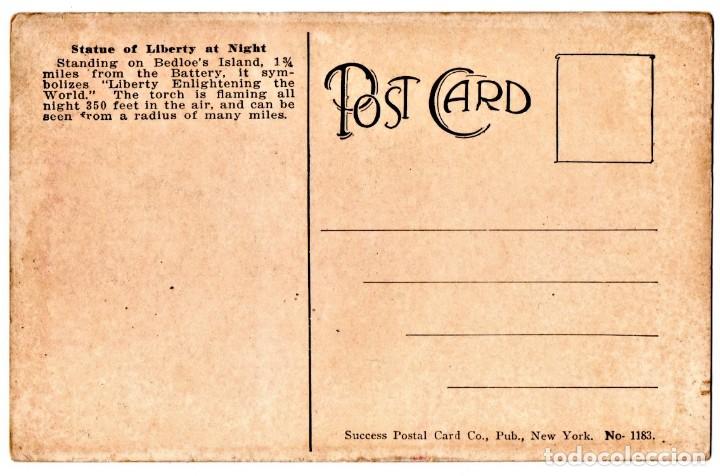 Postales: POSTAL ORIGINAL,ESTATUA DE LA LIBERTAD,AÑO 1915,EN EL PUERTO DE NEW YORK,SIN CIRCULAR,RARA - Foto 2 - 144828146