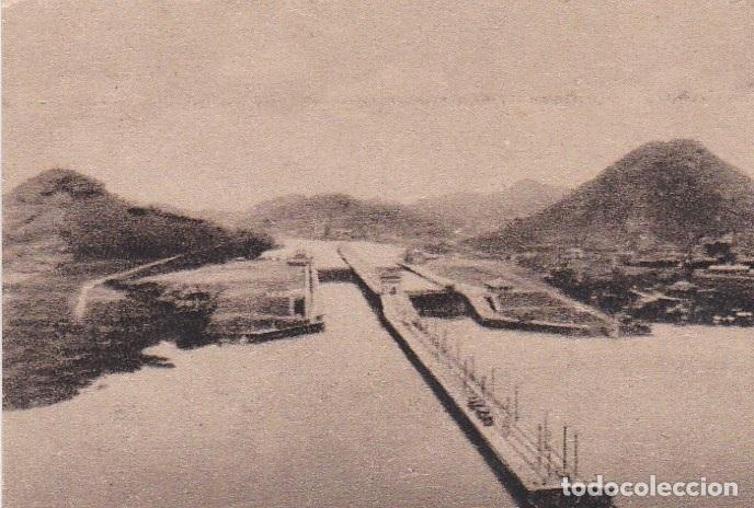 Postais: Postal original. D&eacute;cada 30. Panam&aacute;. Zona del Canal. Esclusa de Pedro Miguel. n&ordm; 1761