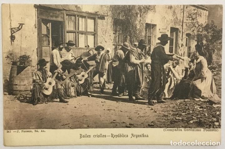 Postales: BAILES CRIOLLOS - REP&Uacute;BLICA ARGENTINA. 241 - J. PEUSER, BS. AS. (COMPA&Ntilde;&Iacute;A GER&Oacute;NIMO PODEST&Aacute;).