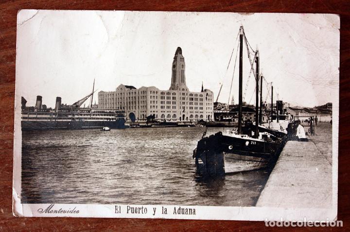 Postkarten: ANTIGUA POSTAL - PUERTO Y ADUANA MONTEVIDEO - A&Ntilde;O 1951 - CURSADA, CON TEXTO Y SELLOS