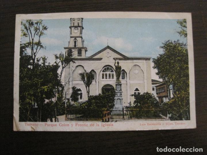 Postcards: TUMACO-COLOMBIA-PARQUE COLON Y IGLESIA-POSTAL ANTIGUA-VER FOTOS(58.737)