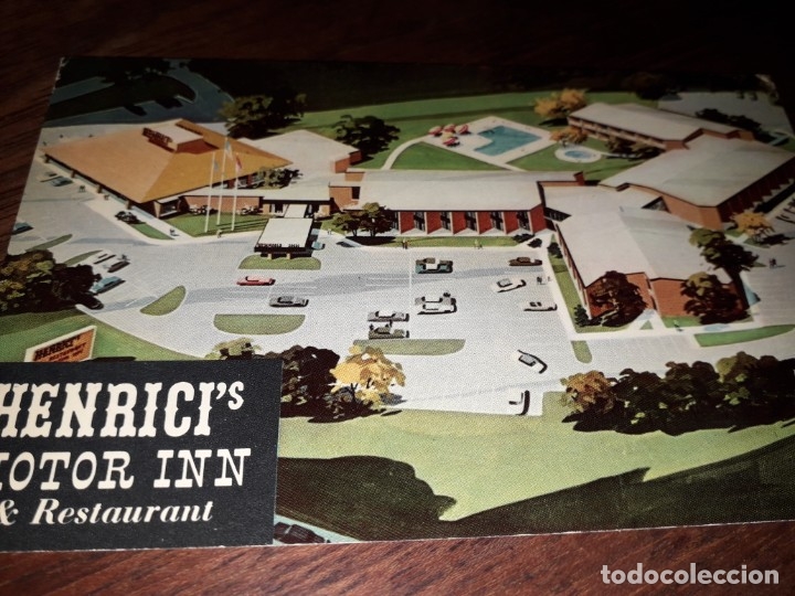 Postais: N&ordm; 6558 POSTAL HENRICI MOTOR INN MOTEL HOTEL ILLINOIS ESTADOS UNIDOS