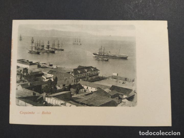 Postais: CHILE-COQUIMBO-BAHIA-BARCO-71-CARLOS BRANDT-REVERSO SIN DIVIDIR-POSTAL ANTIGUA-(64.483)