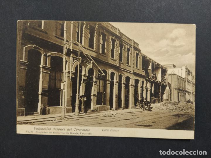 Postais: VALPARAISO-DESPUES TERREMOTO-CALLE BLANCO-CARLOS BRANDT-REVERSO SIN DIVIDIR-POSTAL ANTIGUA-(64.557)