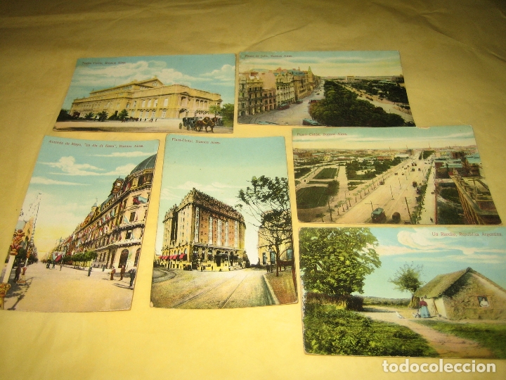 Postales: LOTE DE SEIS POSTALES COLOREADAS DE ARGENTINA - SIN ESCRIBIR