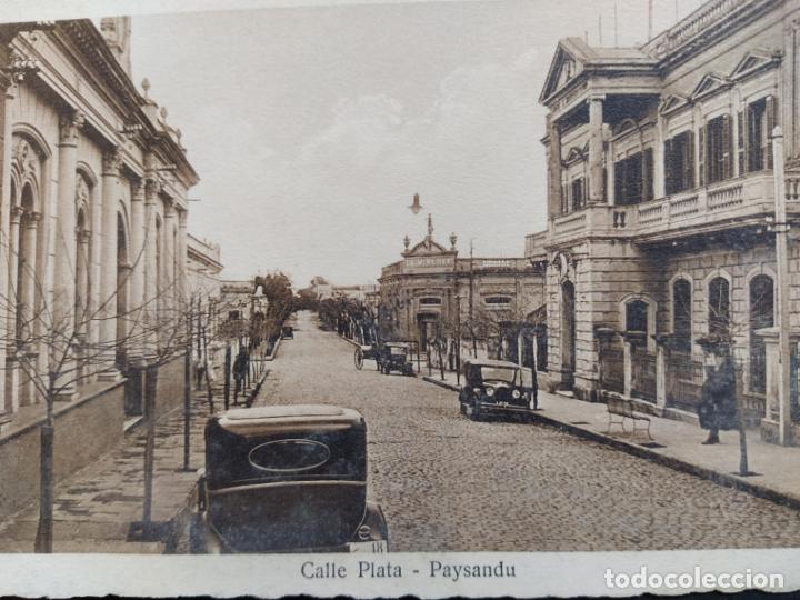 Postais: URUGUAY-PAYSANDU-CALLE PLATA-COCHES-ED&middot;M.A.BACCARO-POSTAL ANTIGUA-(64.908)