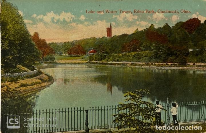 Cartoline: TARJETA POSTAL. EEUU. OHIO. CINCINNATI. EDEN PARK. LAKE AND WATER TOWER.