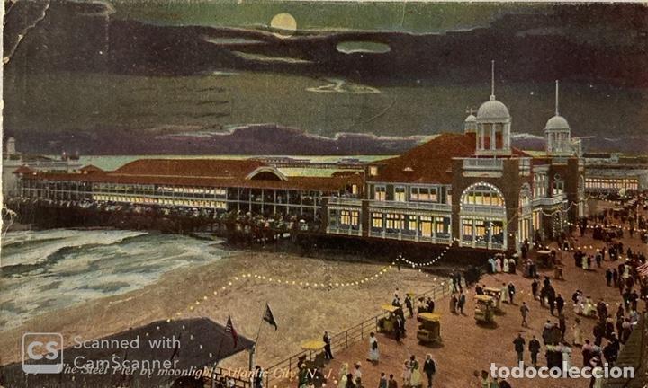 Cartoline: TARJETA POSTAL. EEUU. NUEVA JERSEY. ATLANTIC CITY. 77.-THE STEEL PIER BY MOONLIGHT.