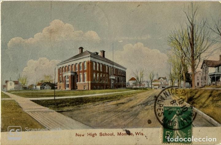 Postais: TARJETA POSTAL. EEUU. WISCONSIN. NEW HIGH SCHOOL.