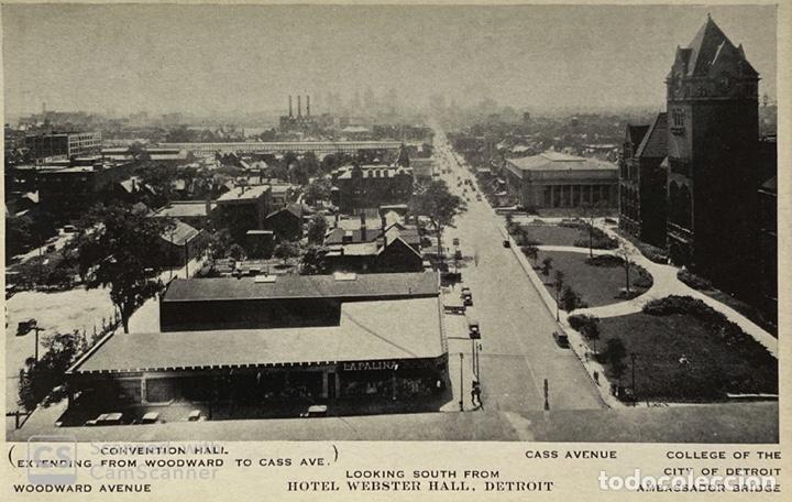 Postcards: TARJETA POSTAL. EEUU. MICHIGAN. DETROIT. WOODWARD AVENUE. HOTEL WEBSTER HALL.