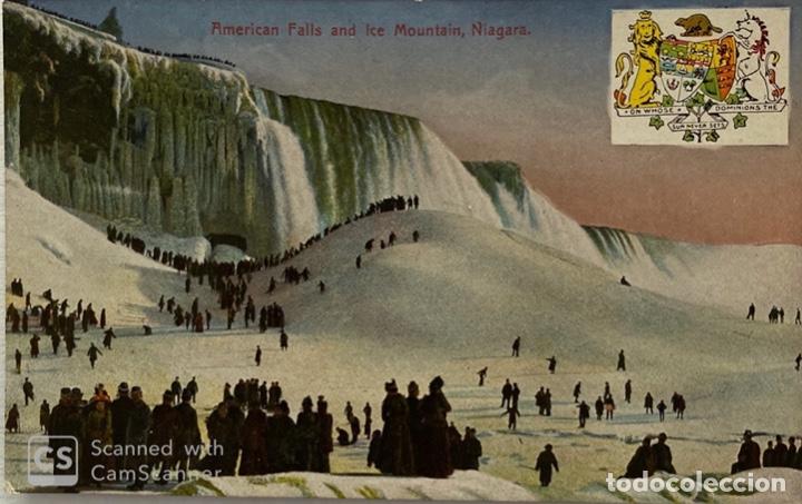 Postcards: TARJETA POSTAL. EEUU. CANADA. NIAGARA. AMERICAN FALLS AND ICE MOUNTAIN. ED. F.H. LESLIE.