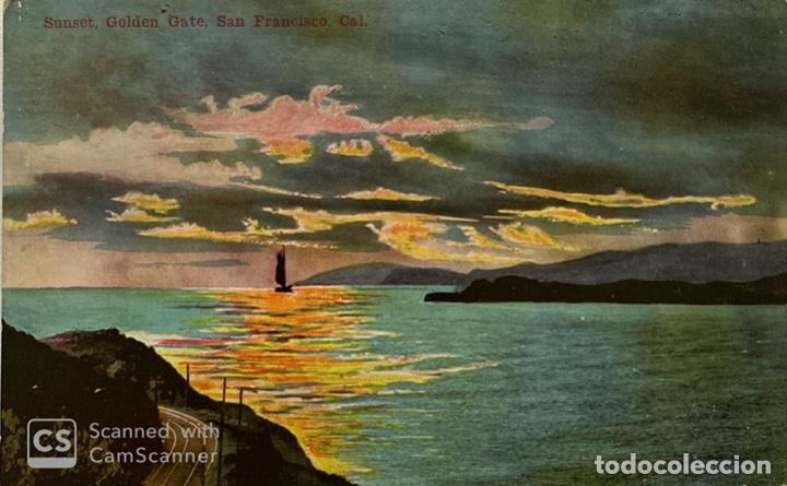 Postcards: TARJETA POSTAL. EEUU. CALIFORNIA. SAN FRANCISCO. SUNSET, GOLDEN GATE.