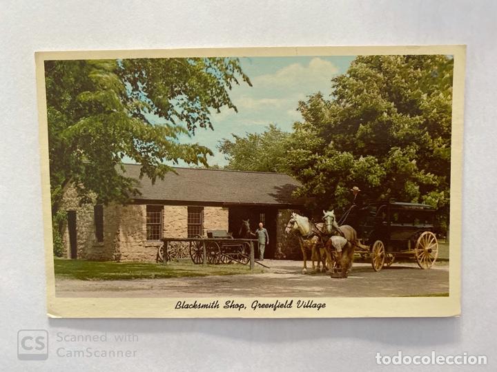 Postkarten: TARJETA POSTAL. EEUU. MICHIGAN. DEARBORN. GREENFIELD VOLLAGE. BLACKSMITH SHOP
