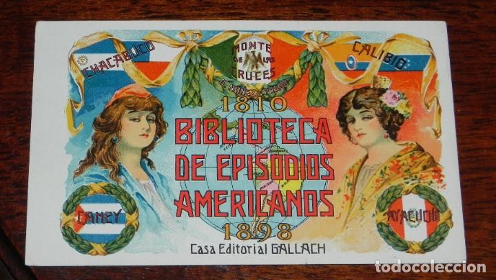 Postcards: POSTAL PUBLICIDAD DE LA BIBLIOTECA DE EPISODIOS AMERICANOS 1810 - 1898. MEXICO, CUBA, COLOMBIA, ARGE