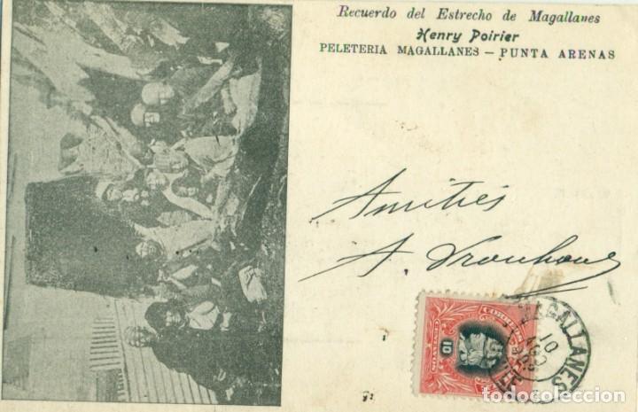 Cartoline: CHILE. PUNTA ARENAS. ESTRECHO MAGALLANES. PUBLICIDAD. CIRCULADA EN 1903.RARA.