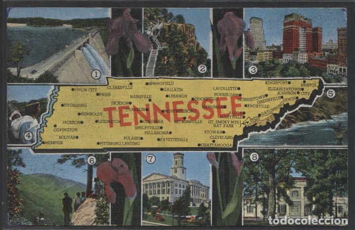 Postales: U.S.A. TN *Key to views on other side...* Pub. Capitol News Company n&ordm; 22001-4. Nueva.