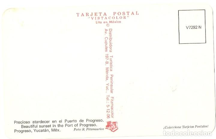 Postales: POSTAL MEXICO - ATARDECER EN EL PUERTO DE PROGRESO , YUCATAN - Foto 2