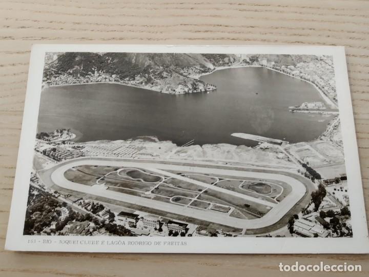 Postales: Postal de Brasil. 153. Rio. Joquei Clube e lagoa rodrigo de freitas. ESCRITA
