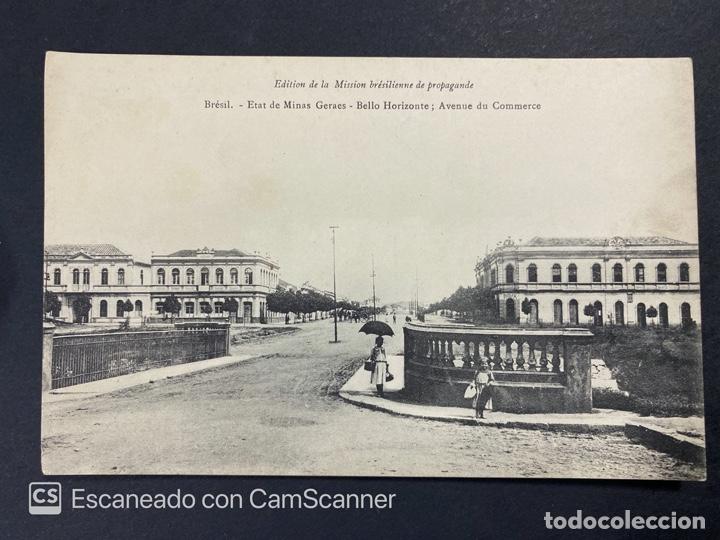 Postais: TARJETA POSTAL. BRASIL. ETAT DE MINAS GERAES. BELLO HORIZONTE. AVENUE DU COMMERCE. VER