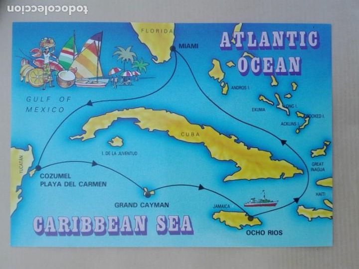 Postcards: POSTAL1390 NUEVA - ASTRAL GRAPHICS MAP-14 - CUBA JAMAICA CARIBBEAN SEA mar caribe MAPA