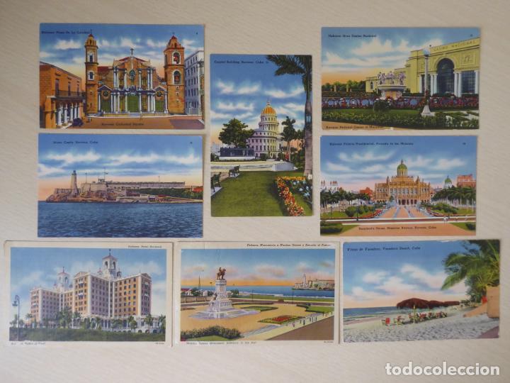 Postcards: Espectacular lote de 8 antiguas preciosas postales Cuba (Habana-Havana y Varadero) llenas de color