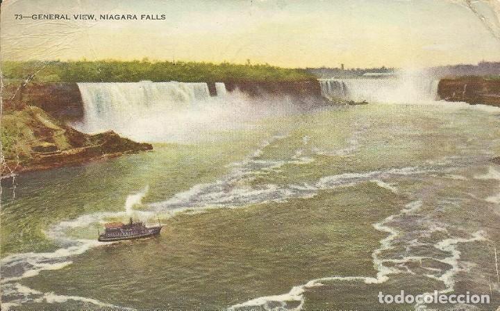 Cartoline: USA. 73. Vista General Cataratas Ni&aacute;gara. General View, Niagara Falls. Litho Harris. 1944. Postal.