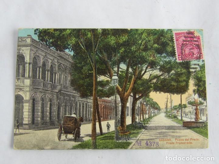 Postais: POSTAL DE LA HABANA, CUBA, PASEO DEL PRADO, CIRCULADA.