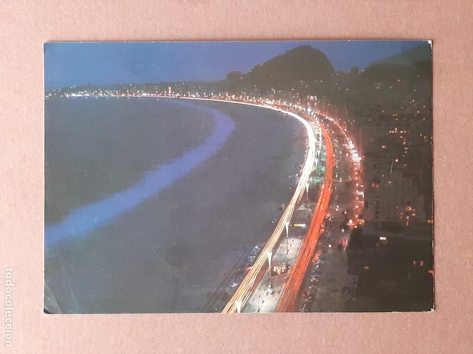 Cartoline: POSTAL 38-A MERCATOR. VISTA NOCTURNA. AVENIDA ATL&Aacute;NTICA. R&Iacute;O DE JANEIRO. BRASIL. SIN CIRCULAR.
