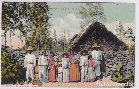 Postales: Mexico indios de Xochimile. Latapi y bert. Sin circular. - Foto 1