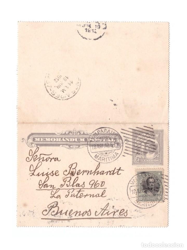 Postkarten: MEMOR&Aacute;NDUM POSTAL DE CHILE // CIRCULADA EN 1912