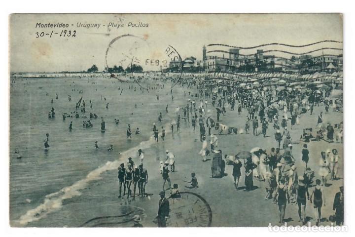 Postales: URUGUAY &diams; MONTEVIDEO &diams; PLAYA POCITOS &diams; 1932 - Foto 1