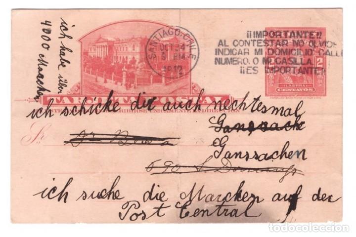 Cartoline: ENTERO POSTAL DE CHILE // CIRCULADA EN 1912