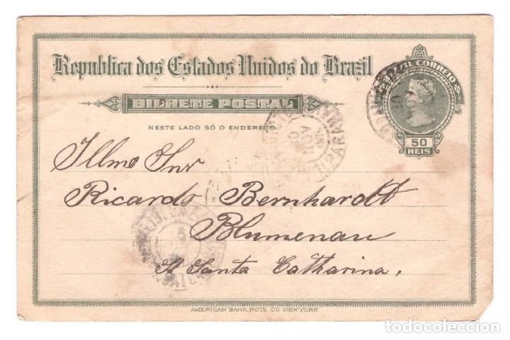 Cartes Postales: ENTERO POSTAL DE BRASIL // CIRCULADA EN 1919