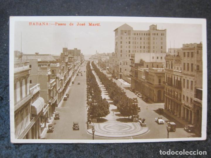 Postcards: CUBA-HABANA-PASEO DE JOSE MARTI-FOTOGRAFICA-POSTAL ANTIGUA-(83.896)