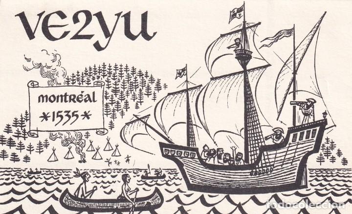 Postales: Postal radio aficionado Canada. VE2YU Montreal 1535