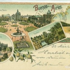 Postales: ARGENTINA. BUENOS AIRES TIPO GRUSS. CIRCULADA EN 1898 A ALEMANIA. Lote 299314173