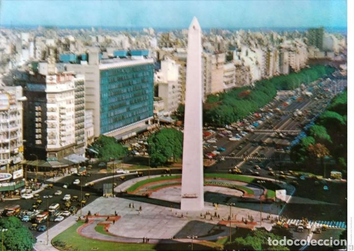 Postais: Buenos Aires. Obelisco y Plaza de la Rep&uacute;blica. Usada. Color