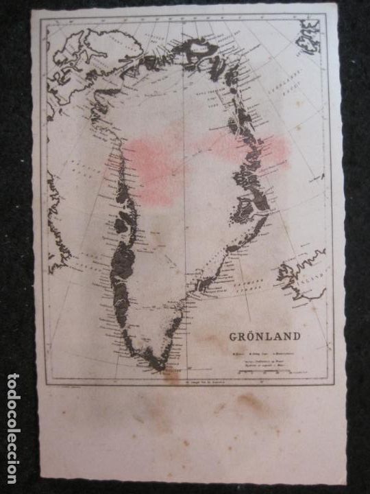 Postkarten: GROENLANDIA-GR&Ouml;NLAND-MAPA-POSTAL ANTIGUA-(88.467)