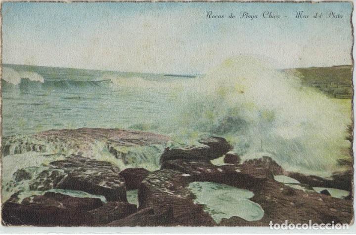 Postales: Rocas de Playa Chica. Mar del Plata. Argentina. / Postal circulada 1935