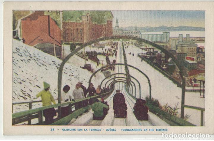 Postales: Glissoire sur la Terrace. Qu&eacute;bec Canada. Tobogganning on the Terrace. A&ntilde;os 50