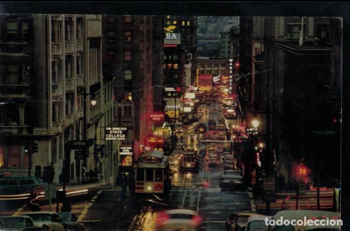 Postais: Busy Cable Cars Powell Street Hill San Francisco California Estados Unidos. Circulada y sellada 1966