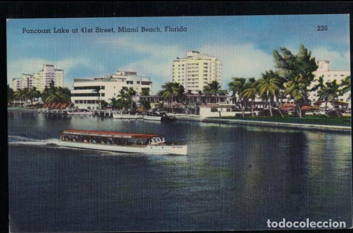 Cartes Postales: Pancoast Lake at 41st Street Miami Beach Florida Estados Unidos. / Sin circular A&ntilde;os 50